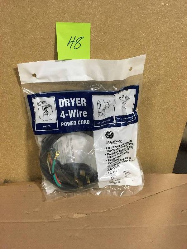 lot 48 image: B2e Surplus Llc Ge General Electric Wx9x18 4-wire Power Cord