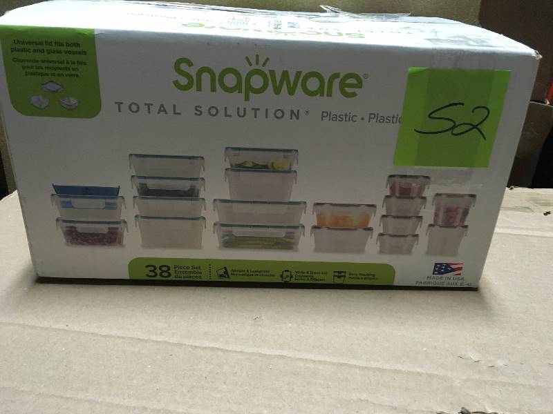 lot 52 image: Snapware Plastic Food Storage Set, 38 Pieces UPC 884408031251