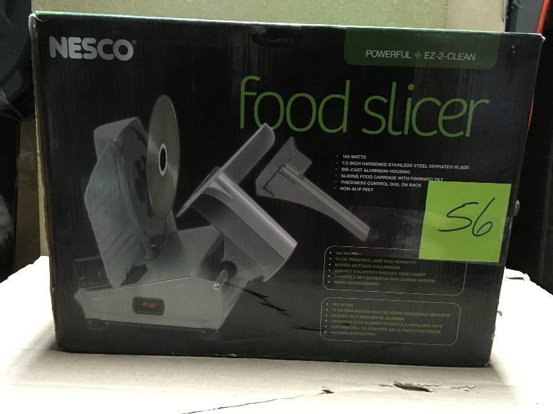 lot 56 image: Nesco FS-160 Food Slicer, 180-watt, Stainless SteelBlack