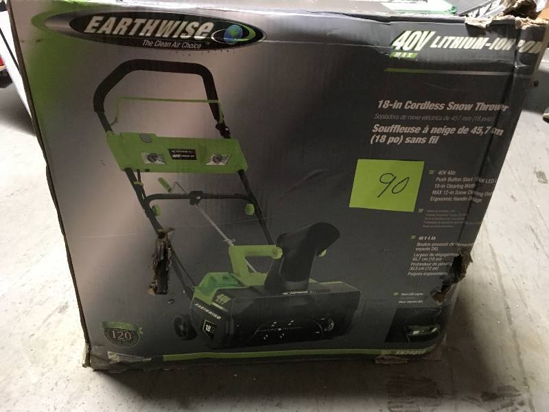 lot 90 image: 18 in. 40-Volt 4 Ah Cordless Electric Snow Thrower