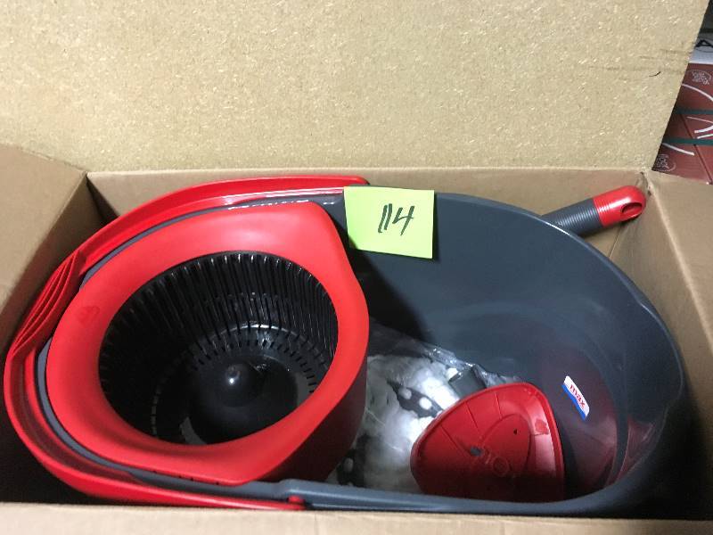 lot 114 image: O-Cedar Easy Wring Spin Mop and Bucket