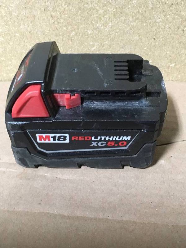 lot 151 image: Milwaukee M18 18-Volt Lithium-Ion XC Extended Capacity Battery Pack 5.0Ah  USED