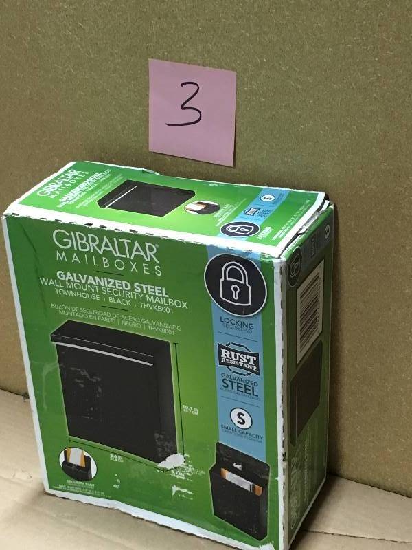 lot 3 image: Solar Group Lockable Vertical Wall Mount Mailbox, Black