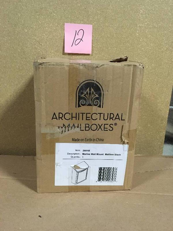 lot 12 image: Architectural Mailboxes Marina Black Wall Mount Mailbox