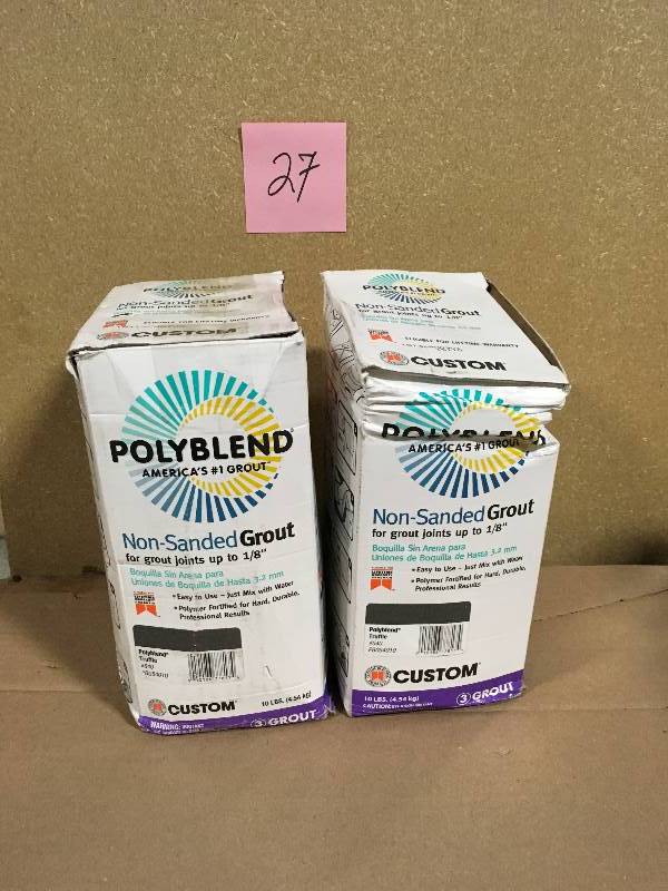lot 27 image: (pack of 2) Custom Building Products Polyblend #540 Truffle 10 lb. Non-Sanded Grout