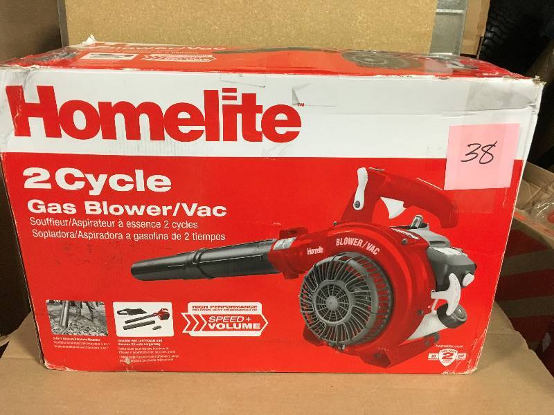 lot 38 image: Homelite 150 MPH 400 CFM 26cc Gas Handheld Blower Vacuum