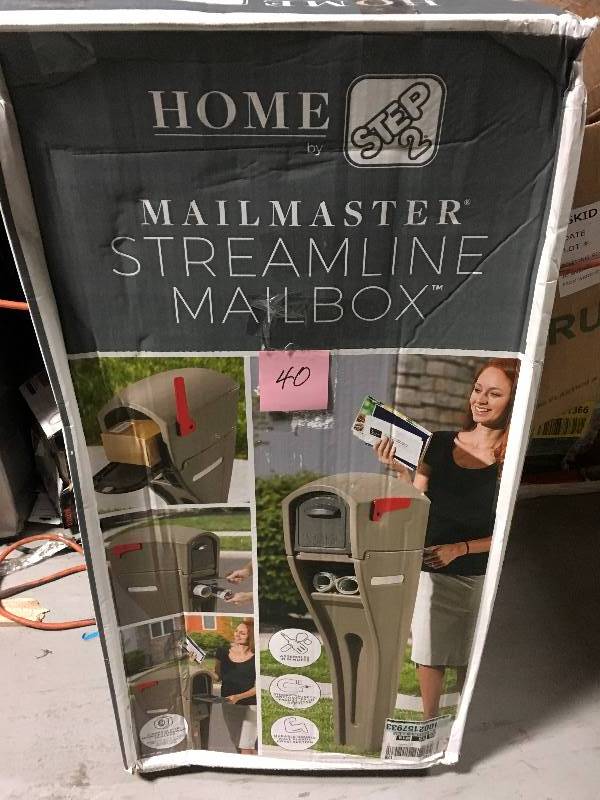 lot 40 image: Step2 Mail Master Streamline Mocha OverPost Mounted Plastic Mailbox