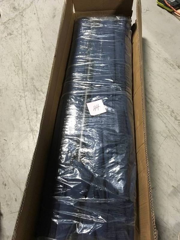 lot 44 image: (NO Base Included, Umbrella only) Patio Festival 9 x 15 ft. Steel Market Patio Umbrella in Blue