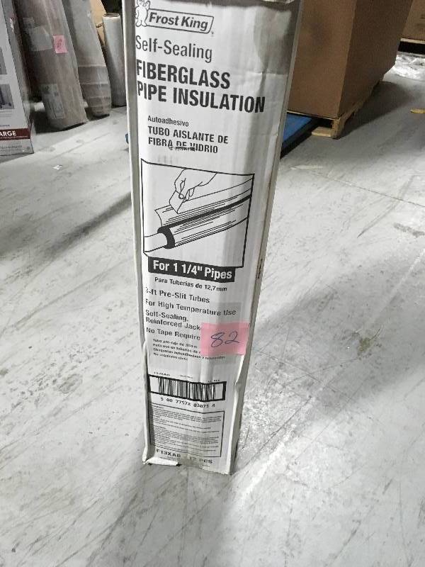 lot 82 image: (12-Pack) 2 in. x 3 ft. Fiberglass Self-Sealing Pre-Slit Pipe Cover