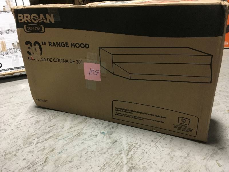 lot 105 image: Broan 42000 Series 36 in. Under Cabinet Range Hood with Light in Stainless Steel