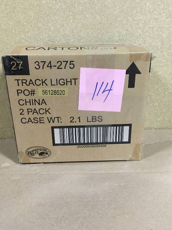 lot 114 image: (2-Pack) Track Light Head White Hampton Bay F23 # 374 275 75 Watt Par30 Halogen