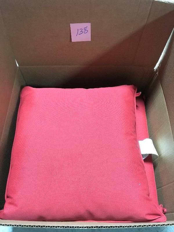 lot 138 image: Arden Selections 24 x 24 Ruby Leala Texture 2-Piece Deep Seating Outdoor Lounge Chair Cushion