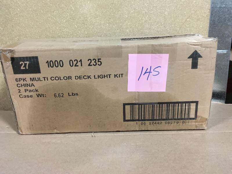lot 145 image: (2 Packs of 6) Paradise Stainless Steel Multi Color LED Deck Light Kit 