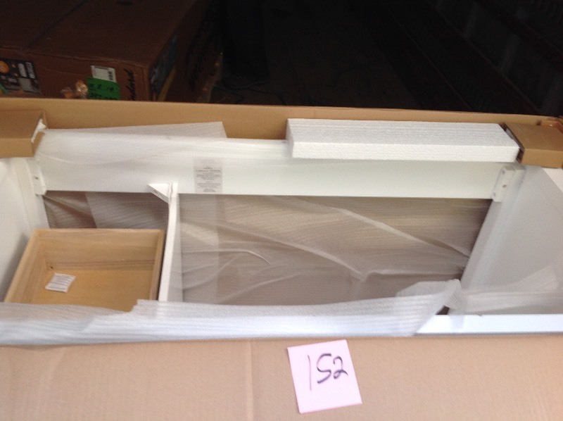 lot 152 image: Home Decorators Ashburn 48 in. W x 21.75 in. D Vanity Cabinet in White not used