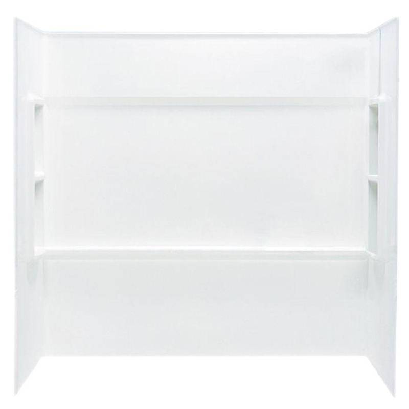 lot 148 image: Swan 30 in. x 60 in. x 59.5 in. 3-Piece Direct-to-Stud Alcove Tub Surround in White BA-3060-010