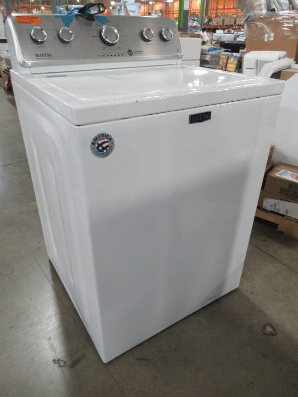 lot 7 image: Maytag 4.2-cu ft High-Efficiency Top-Load Washer with Agitator (White) MVWC565FW - SLIGHTLY USED