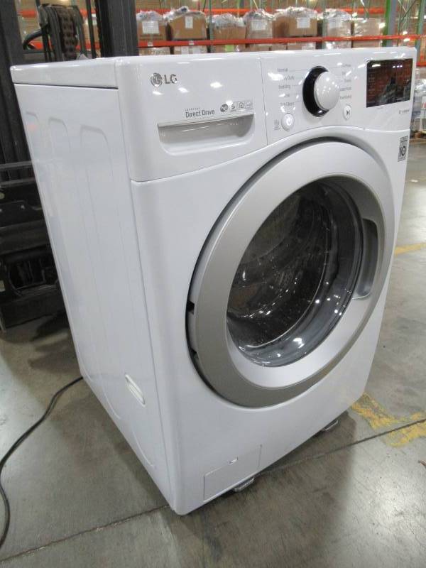 lot 9 image: USED LG 4.5-cu ft High Efficiency Stackable Front-Load Washer (White) ENERGY STAR WM3500CW.
