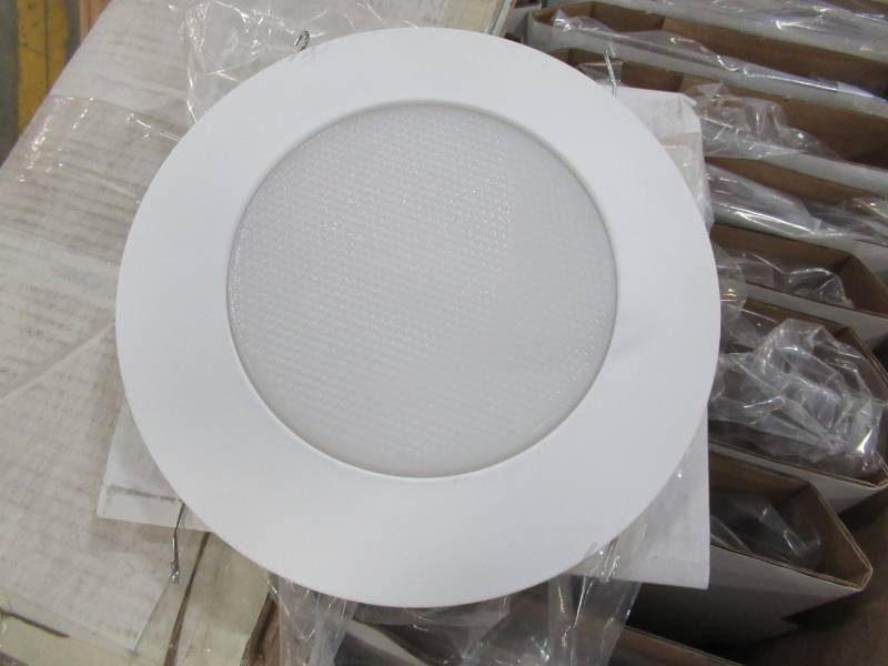 lot 22 image: 1 Case (23) of Design House 6 in. White Recessed Lighting Shower Trim with Albalite Lens - Trim Only No Light