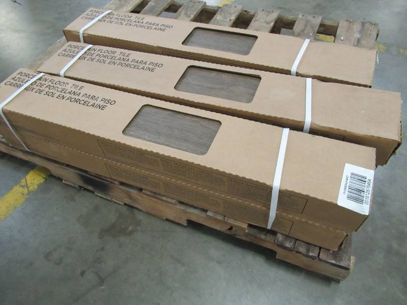 lot 147 image: 6 Cases of American Olean walnut brook 6 x 36 Porcelain Wood Look Floor Tile (13.05 sq. ft.  case)