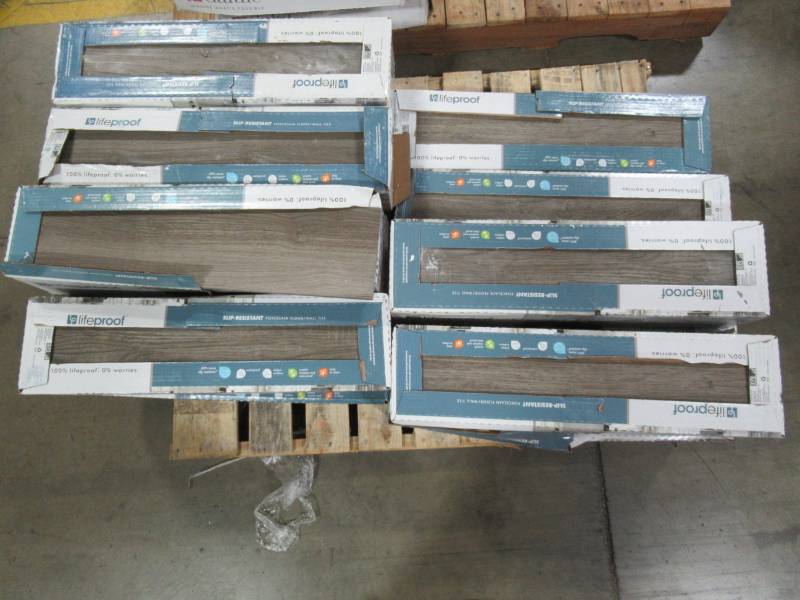 lot 157 image: 14 Cases of Lifeproof Sierra Wood 6 x 24 Porcelain Floor and Wall Tile (14.55 sq. ft.  case), LP31624HD1PR