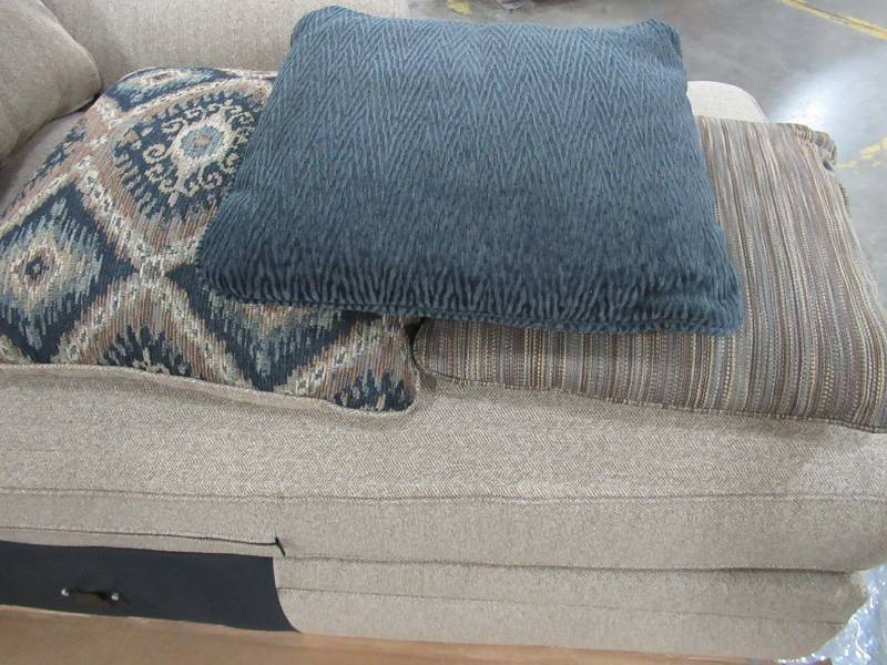 lot 178 image: NEW ASHLEY 3 Beautiful Accent Pillows in Hues of Browns and Blues