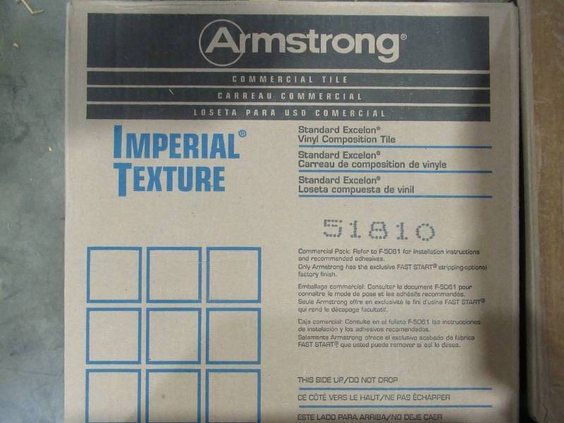 lot 156 image: Armstrong Imperial Texture VCT 12. x 12. Earthstone Greige Standard Excelon Commercial Vinyl Tile (45 sq. ft.  case)