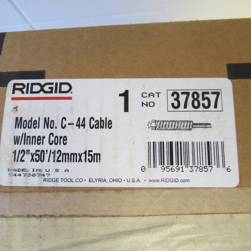 lot 24 image: Rigid C-44 12in x 50ft Inner Core Drain Cleaning Cable