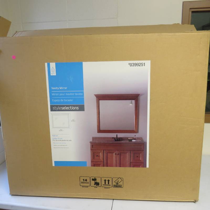 lot 31 image: Style Selections Ryerson 42-in x 34-in Mirror