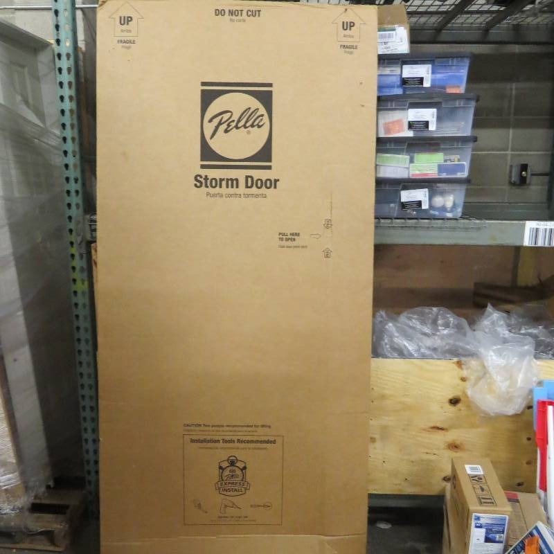 lot 1 image: Pella Select - Black - Full-View Aluminum Storm Door