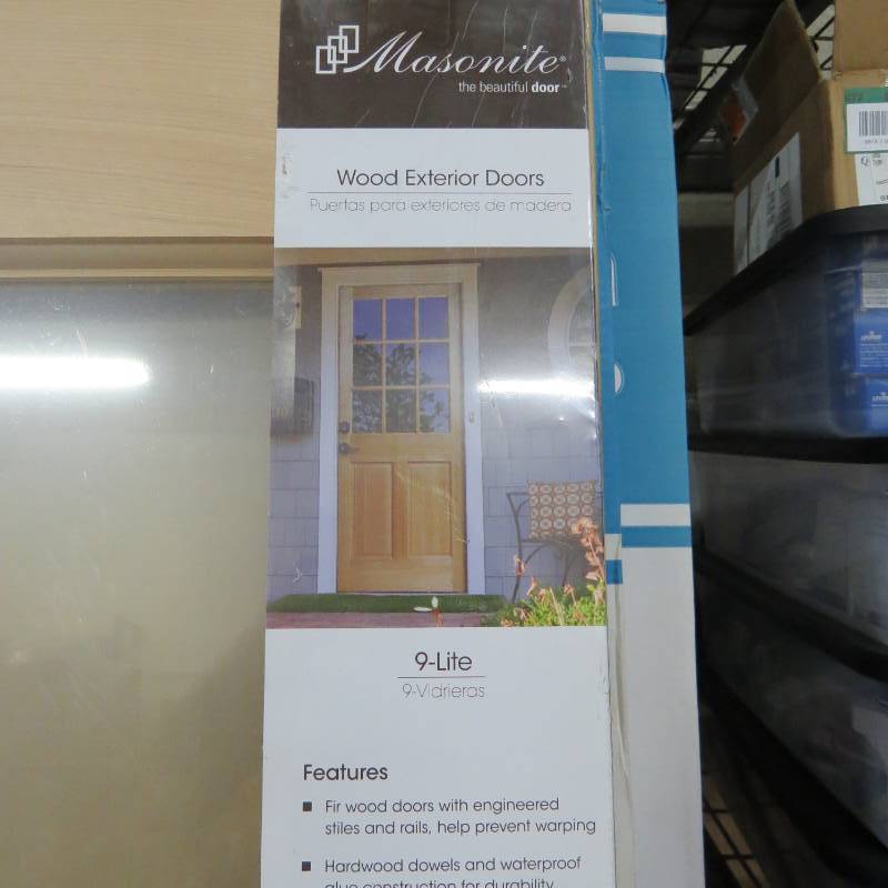 lot 5 image: Masonite Half Lite Solid Core Wood Exterior Door