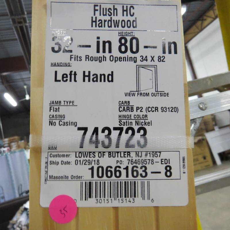 lot 35 image: Masonite Traditional Pre-Hung Door