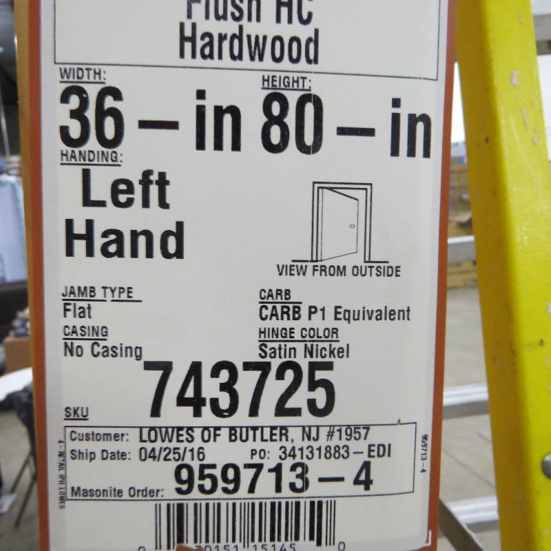lot 36 image: Masonite Traditional Pre-Hung Door
