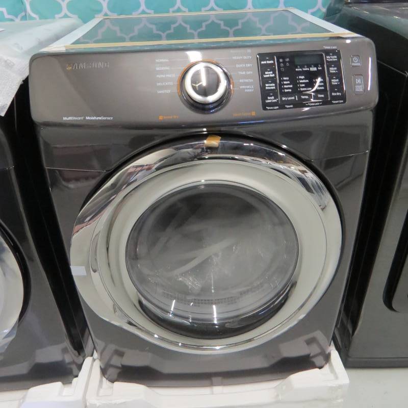 lot 52 image: Samsung - 7.5 cu ft - Front-Load Electric Dryer - in Black Stainless Steel