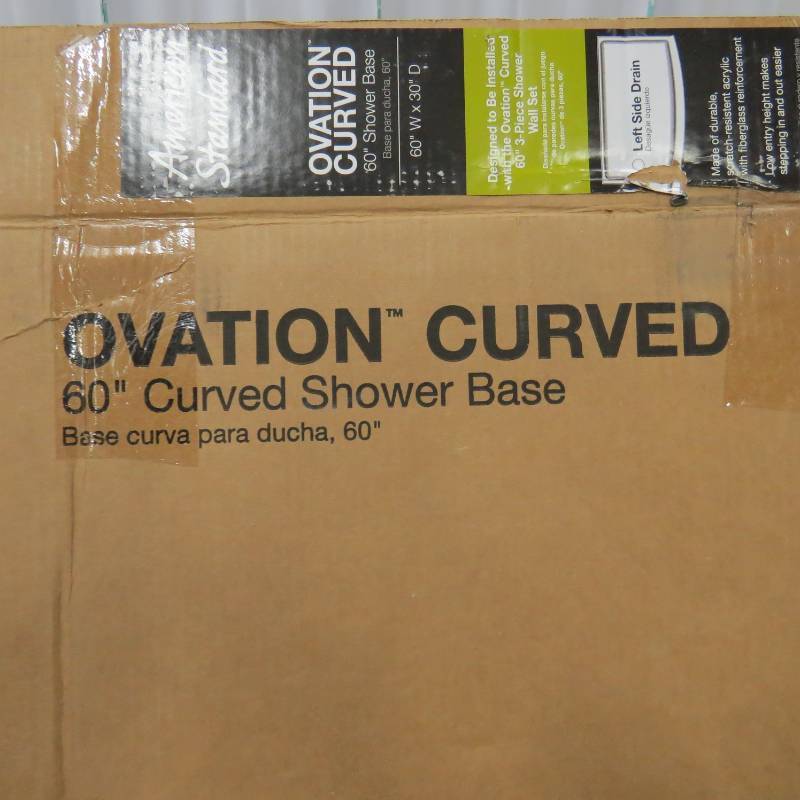 lot 74 image: American Standard - Ovation Curved Shower Base - 30-in x 60-in