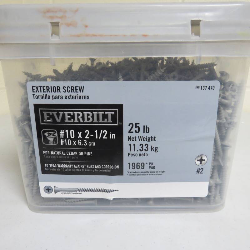 lot 75 image: Everbilt #10 x 2-12in Exterior Screws - 25lbs