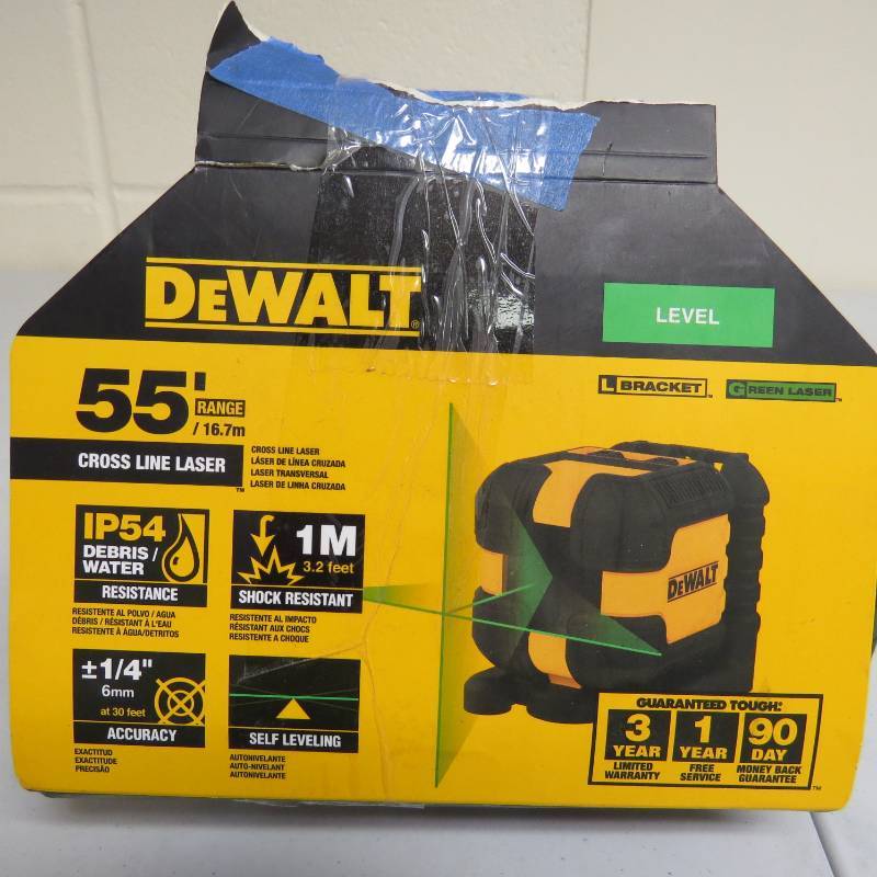 lot 79 image: Dewalt - 55ft Green Self-Leveling Cross Line level wcase
