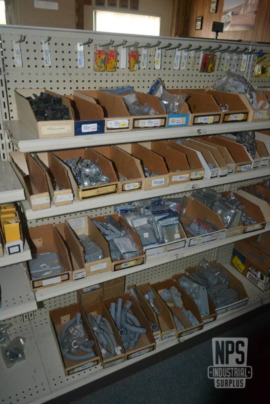 lot 60 image: Contents of Shelves 5,6,7,8  - Plastic Conduit Inventory and More