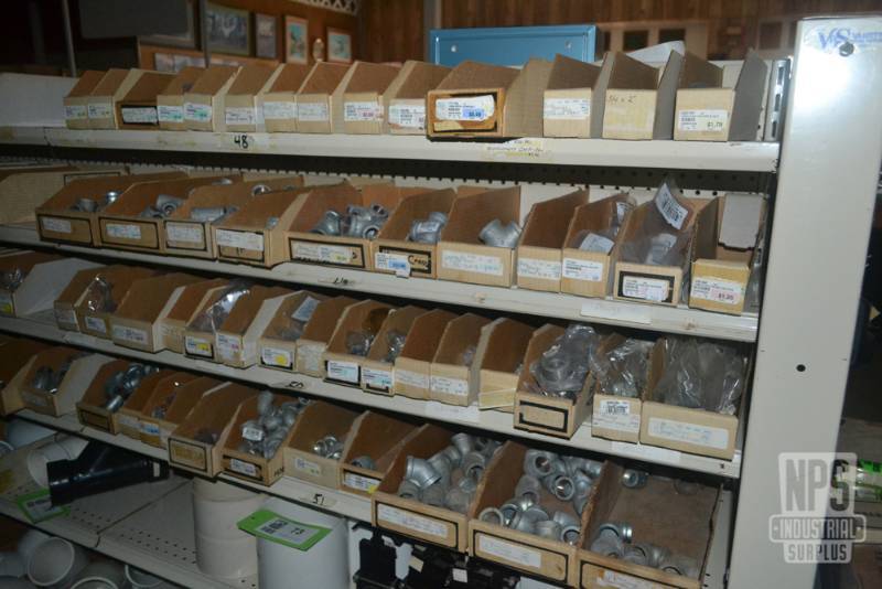 lot 72 image: Contents of Shelf 48,49,50,51  - Galvanized Pipe Fittings 12 to 34