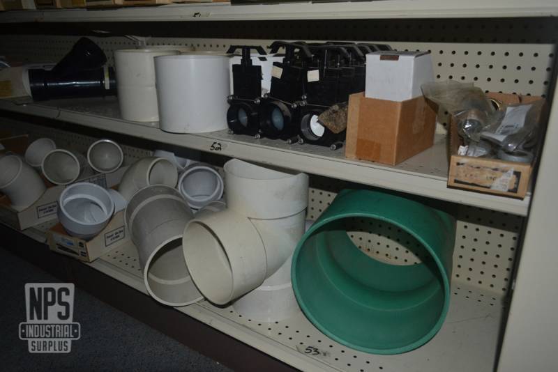 lot 73 image: Contents of Shelf 52,53  - Bristol 2 ABS Valves, Sch 40 pipe Fittings and More