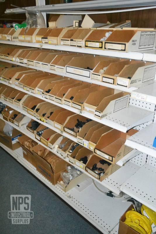 lot 82 image: Contents of Shelf 72,73,74,75,76,77 - Hose Barb and Pipe Fitting Inventory