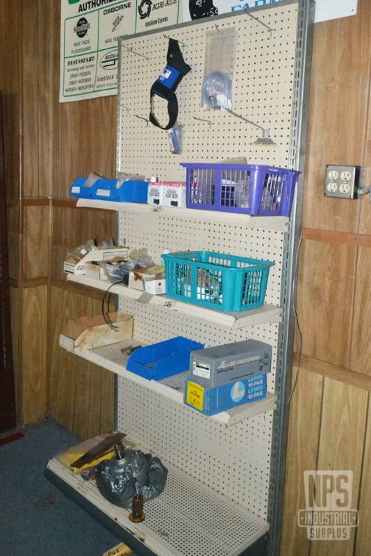 lot 105 image: Contents of Shelf 127,128,129,130 and Items above Shelf 127  - Gearbox, Hardware and Assorted Parts