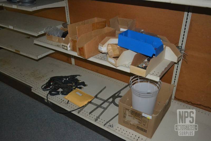 lot 111 image: Contents of Shelf 132,133  - Assorted Hardware, Cords and Brackets