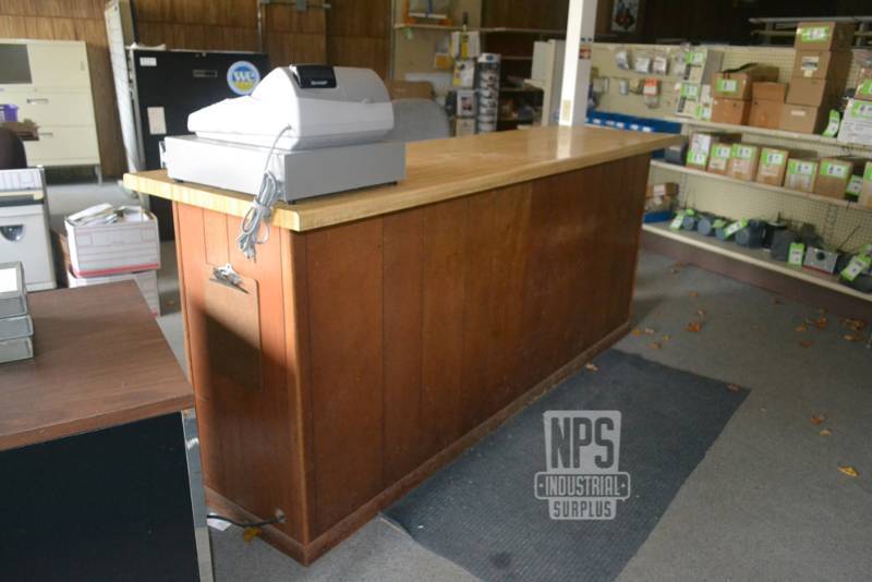 lot 134 image: Sales Counter w Under Shelves 96 Long x 27 Deep x 41 Tall