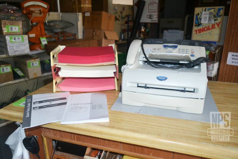 lot 139 image: Fax Machine, Toner Drum and Assorted Office Supplies