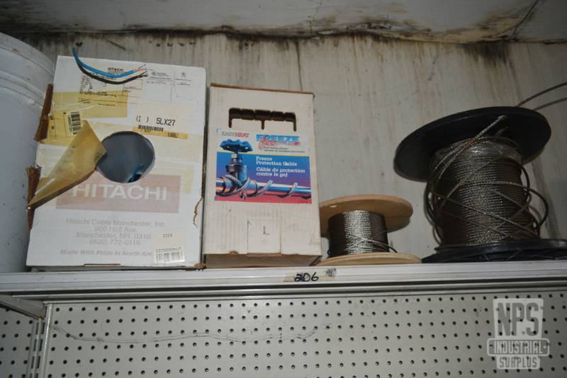 lot 146 image: Contents of Shelf 206 - Stainless Steel Cable (SS304), Freeze Protection Cable and More