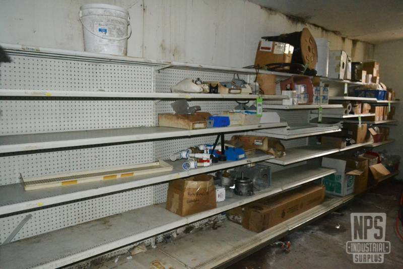 lot 160 image: (8) 4 Sections of Gondola Store Shelving in Back Room