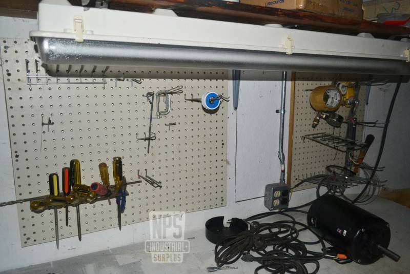 lot 158 image: Assorted Tools on Pegboard and in Drawer