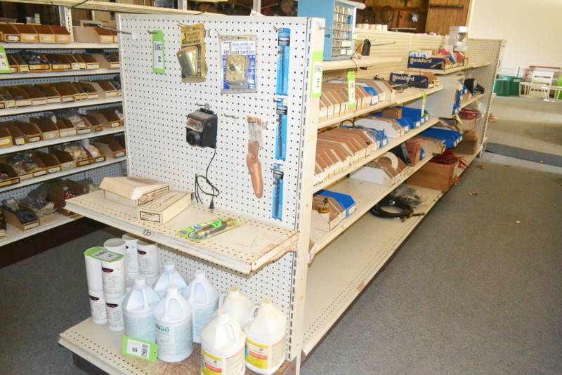 lot 163 image: (4) 4 Sections of Gondola Store Shelving