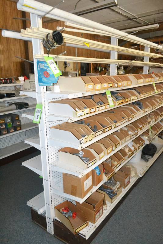 lot 164 image: (5) 4 Sections of Gondola Store Shelving