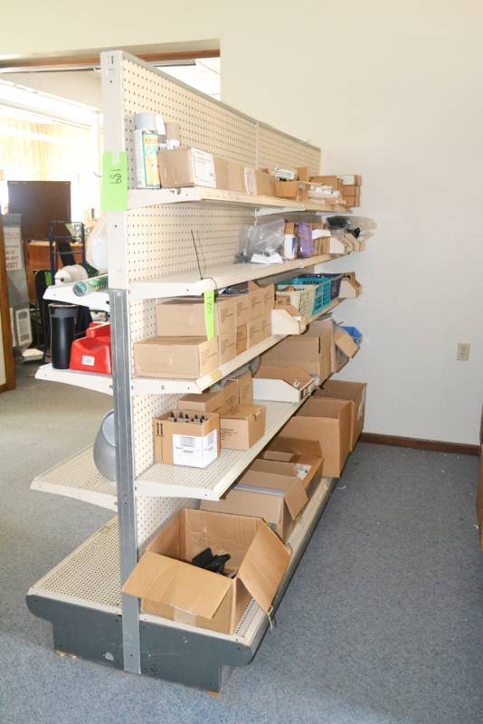lot 189 image: (2) 4 Sections of Double Sided Gondola Store Shelving
